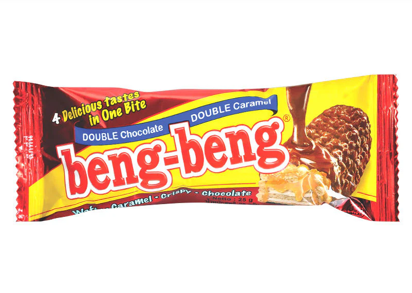 เบง เบง เวเฟอร์สอดใส้ครีมเคลือบคาราเมล ช็อกโกแลตและข้าวพอง