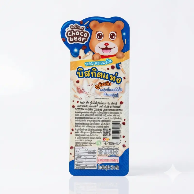 บิสกิตแท่ง ทูอินวัน รสคุกกี้แอนด์ครีม